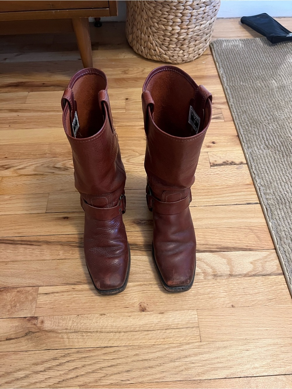 Frye Women’s Red Leather Harness Boots